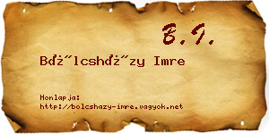 Bölcsházy Imre névjegykártya