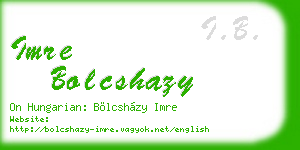 imre bolcshazy business card